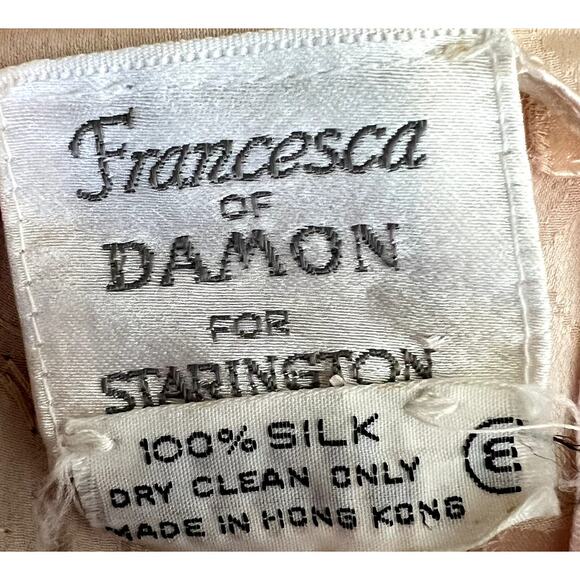 Francesca of Damon Midi Shift Dress Women Size 8 100% Silk Vintage Beaded - Picture 3 of 13